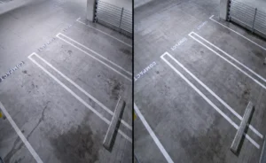 Los Angeles commercial district street sweeping parking lot exterior maintenance